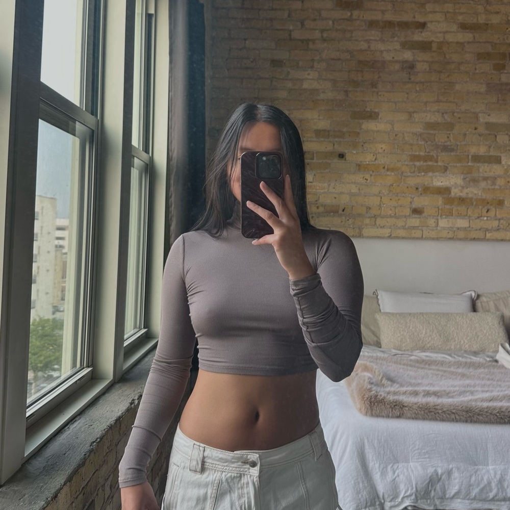 Aritzia Sunday Best Long Sleeve Crop Top